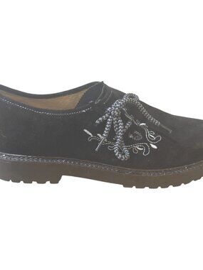 Black Suede LEATHER Shoes Sz 46/Us 12 GermanLederhosen Bundhosen Oktoberfest Men